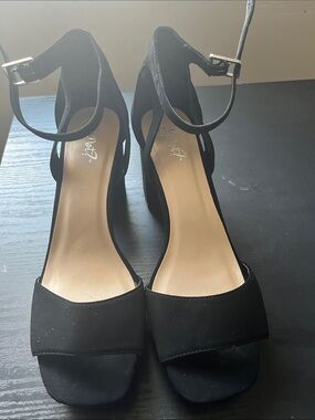 Classic Black Ankle-Strap Block Heels for Women